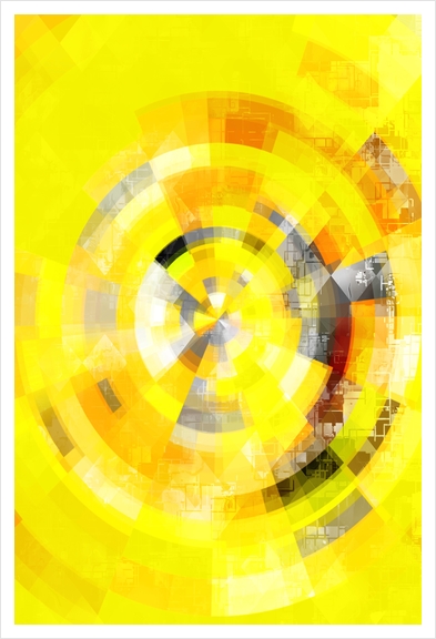 graphic design geometric circle pattern abstract background in yellow brown Art Print by Timmy333