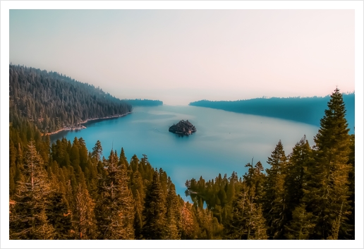 Lake view at Emerald Bay Lake Tahoe California USA Art Print by Timmy333