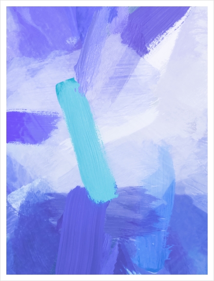 brush painting texture abstract background in blue Art Print by Timmy333