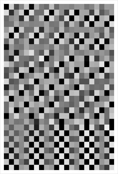 graphic design pixel geometric square pattern abstract background in black and white Art Print by Timmy333