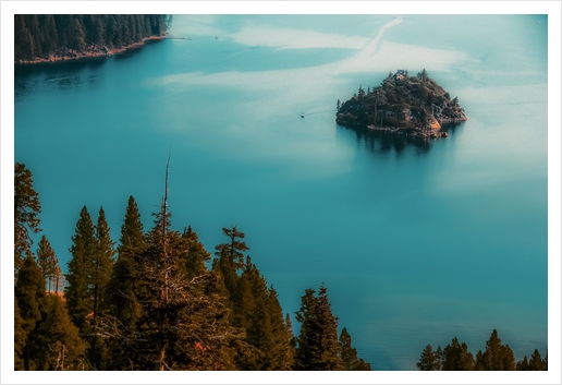 Island and lake view at Emerald Bay Lake Tahoe California USA Art Print by Timmy333