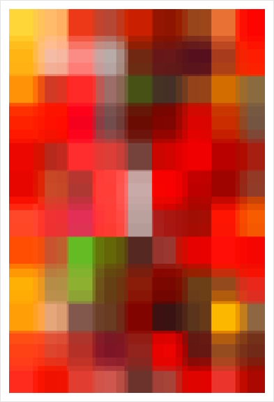 graphic design pixel geometric square pattern abstract background in red yellow green Art Print by Timmy333