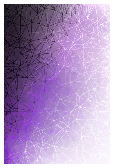 fractal graphic design geometric line pattern abstract background in purple Art Print by Timmy333