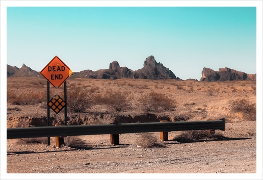 Summer road trip in the desert with mountains view in USA Art Print by Timmy333