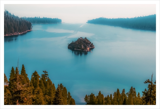 Island and lake view at Emerald Bay Lake Tahoe California USA Art Print by Timmy333