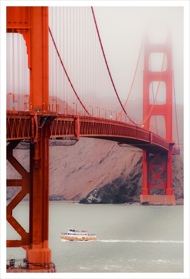 Golden Gate Bridge San francisco USA in foggy day Art Print by Timmy333