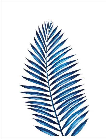 Blue Leaf Art Print by Nika_Akin