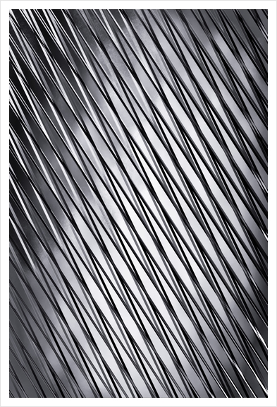 geometric line pattern abstract background in black and white Art Print by Timmy333