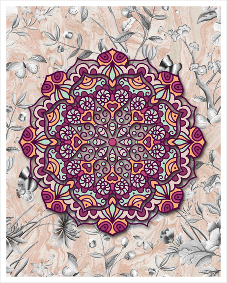 FLORAL MANDALA Art Print by GloriaSanchez