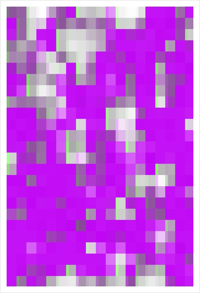 geometric pixel square pattern abstract background in purple Art Print by Timmy333