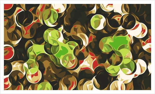 green brown and red circle pattern abstract background Art Print by Timmy333