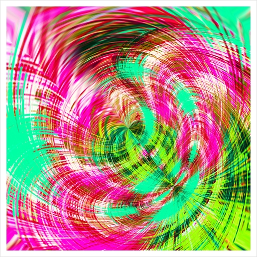 pink blue and green spiral pattern abstract background Art Print by Timmy333