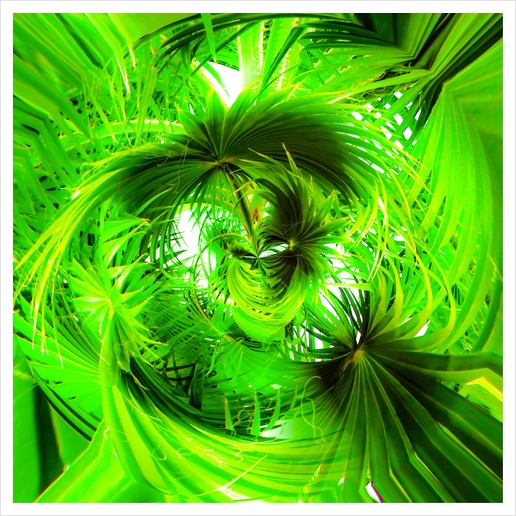 spiral green leaves texture abstract background Art Print by Timmy333