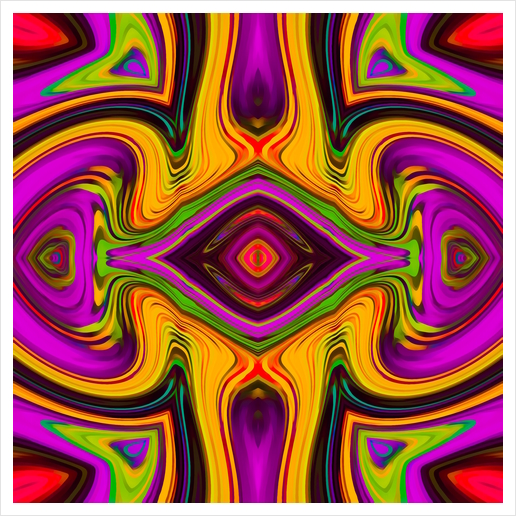 pink purple yellow green red symmetry art abstract background Art Print by Timmy333