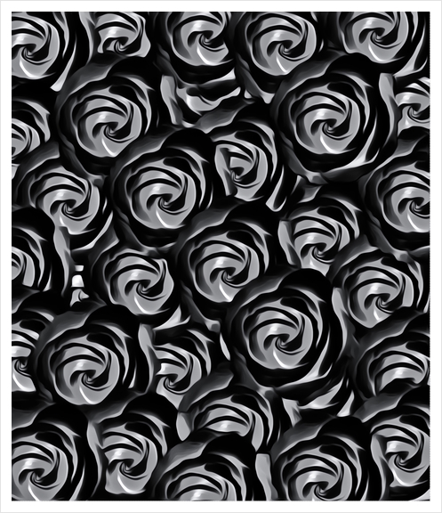 blooming rose pattern texture abstract background in black and white Art Print by Timmy333