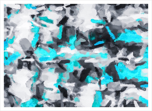 splash painting texture abstract background in blue and black Art Print by Timmy333