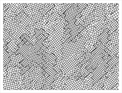 geometric square shape pattern abstract background in black and white Art Print by Timmy333