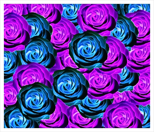 blooming rose texture pattern abstract background in purple and blue Art Print by Timmy333