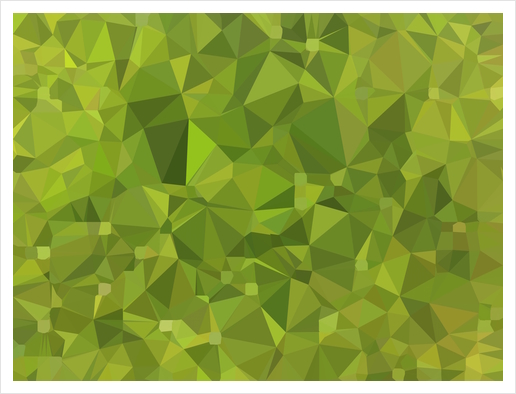 geometric triangle shape pattern abstract in green Art Print by Timmy333