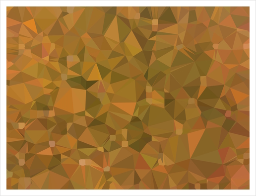 geometric triangle shape pattern abstract in brown Art Print by Timmy333