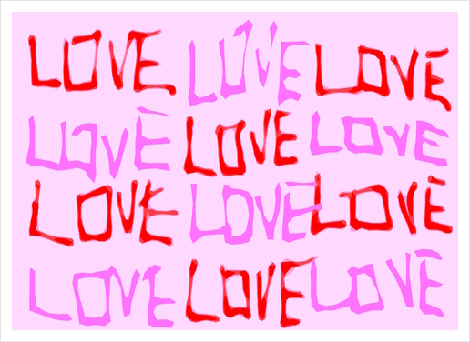 LOVE alphabet drawing in red and pink Art Print by Timmy333