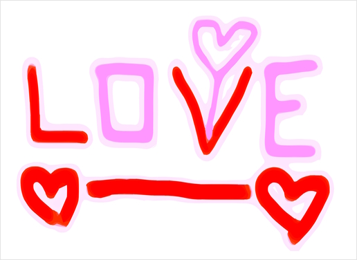 LOVE with pink and red heart Art Print by Timmy333