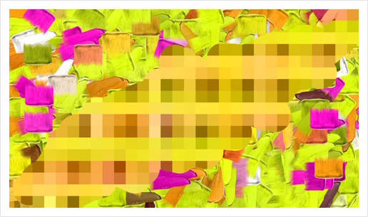 green yellow pink brown painting and pixel abstract background Art Print by Timmy333