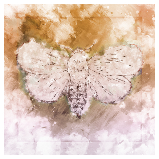  Moth Guided by Lunar Passion  Art Print by JebusofDenmark