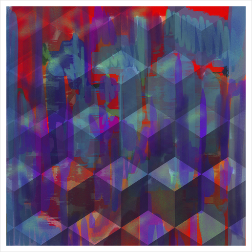 Purple Cubes Art Print by Vic Storia