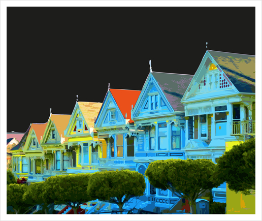 Alamo Square Art Print by Vic Storia