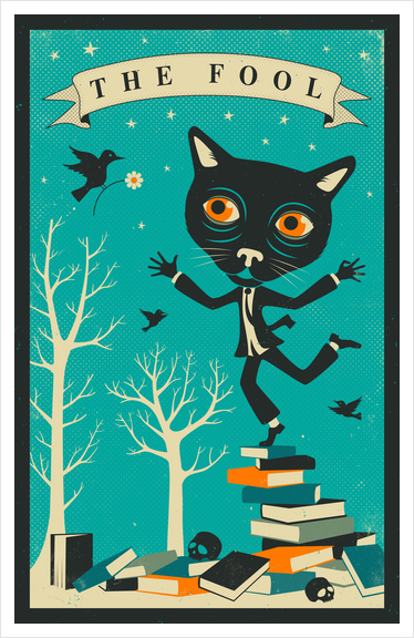 TAROT CARD CAT - THE FOOL Art Print by Jazzberry Blue