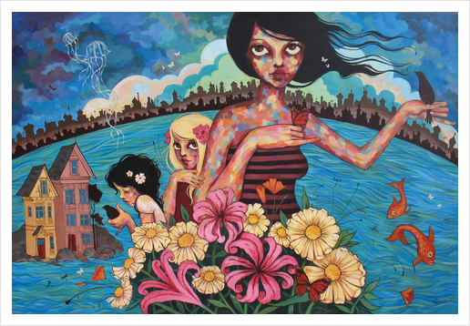 The Rising Tide of Kumari Kandem Art Print by Ursula X Young