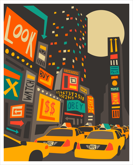 TIME SQUARE Art Print by Jazzberry Blue