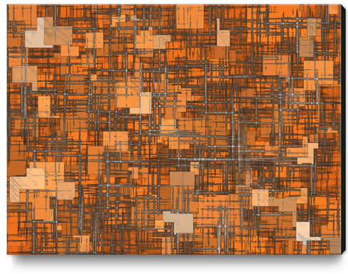 geometric square pattern abstract background in orange and brown Canvas Print by Timmy333