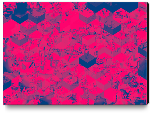 geometric square pattern abstract in pink blue Canvas Print by Timmy333