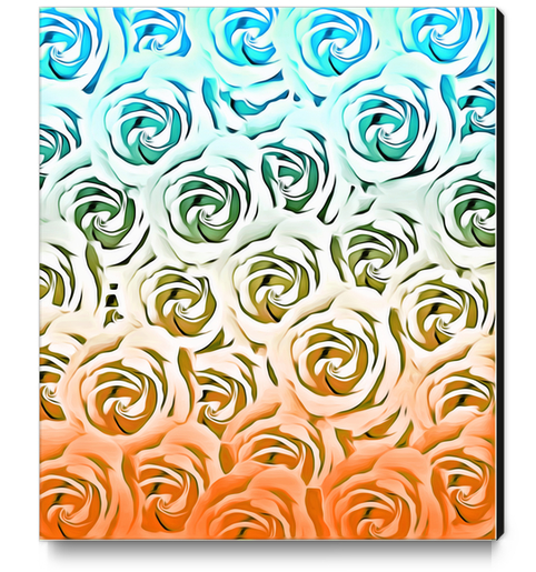 blooming rose pattern texture abstract background in blue and pink Canvas Print by Timmy333