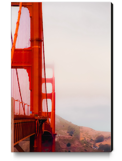 Closeup Golden Gate bridge with foggy sky San Francisco USA Canvas Print by Timmy333