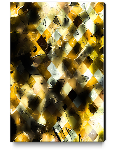 geometric pixel pattern abstract background in yellow and black Canvas Print by Timmy333