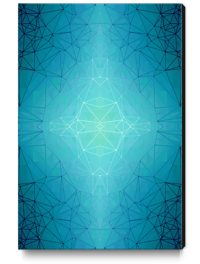 fractal graphic design geometric symmetry line pattern abstract background in blue Canvas Print by Timmy333