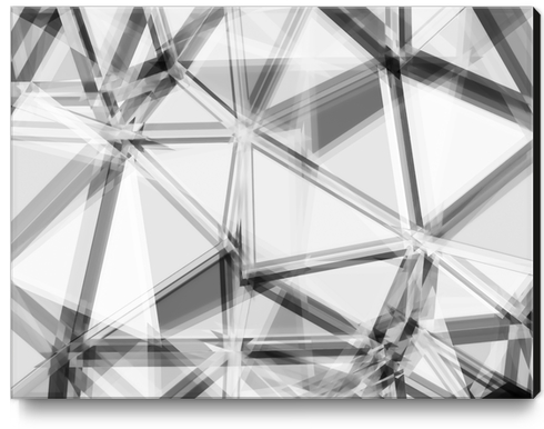 geometric triangle abstract background in black and white Canvas Print by Timmy333