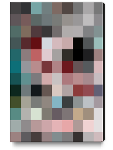 geometric pixel square pattern abstract background in red pink blue Canvas Print by Timmy333