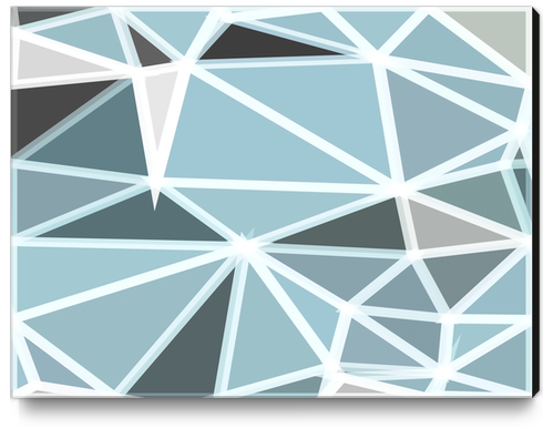 geometric triangle polygon shape abstract background in blue Canvas Print by Timmy333