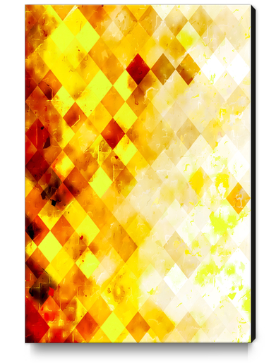 geometric pixel square pattern abstract background in brown yellow Canvas Print by Timmy333