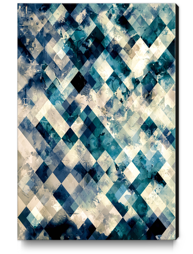 geometric pixel square pattern abstract background in blue Canvas Print by Timmy333