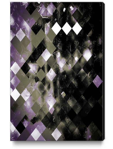 geometric pixel square pattern abstract background in purple black and white Canvas Print by Timmy333