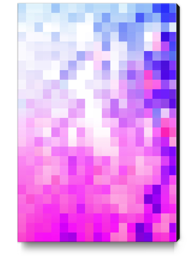 geometric pixel square pattern abstract background in pink purple blue Canvas Print by Timmy333