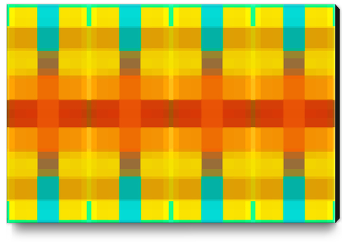 geometric symmetry pixel square pattern abstract background in orange yellow blue Canvas Print by Timmy333