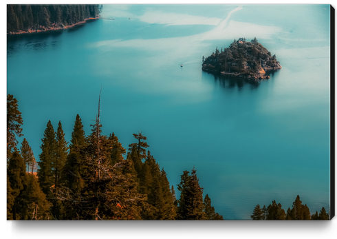 Island and lake view at Emerald Bay Lake Tahoe California USA Canvas Print by Timmy333