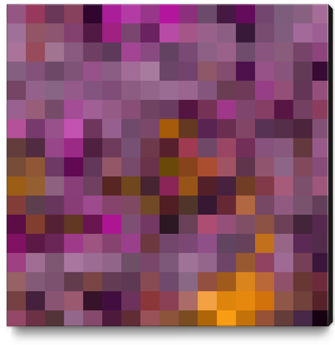 graphic design geometric pixel square pattern abstract in pink purple yellow Canvas Print by Timmy333