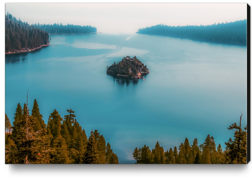 Island and lake view at Emerald Bay Lake Tahoe California USA Canvas Print by Timmy333